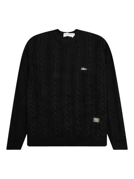  Advisory Board Crystals Cable-knit Crew-neck Sweater - Black 