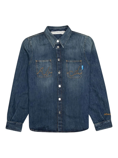  Advisory Board Crystals Embroidered-pocket Denim Shirt - Blue 