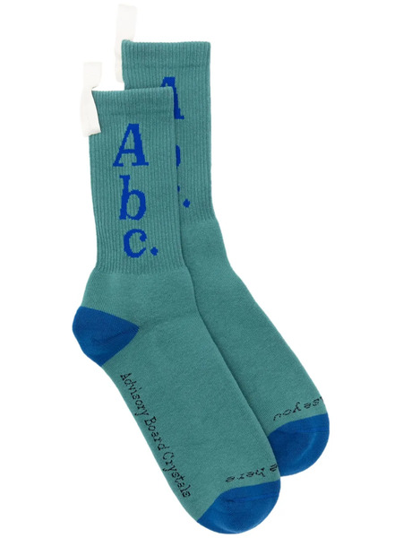  Advisory Board Crystals Ribbed Logo-intarsia Socks - Blue 