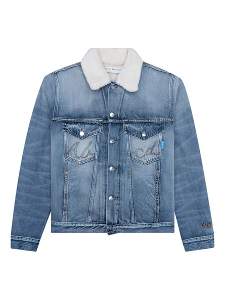  Advisory Board Crystals Shearling-lined Denim Jacket - Blue 