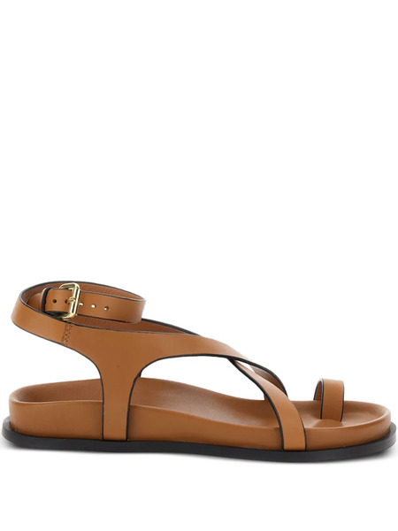  A.emery Jalen Strappy Leather Flat Sandals - Brown 