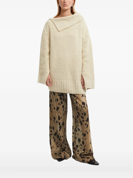  Aeron Asymmetrical-neckline Knit Sweater - Neutrals 