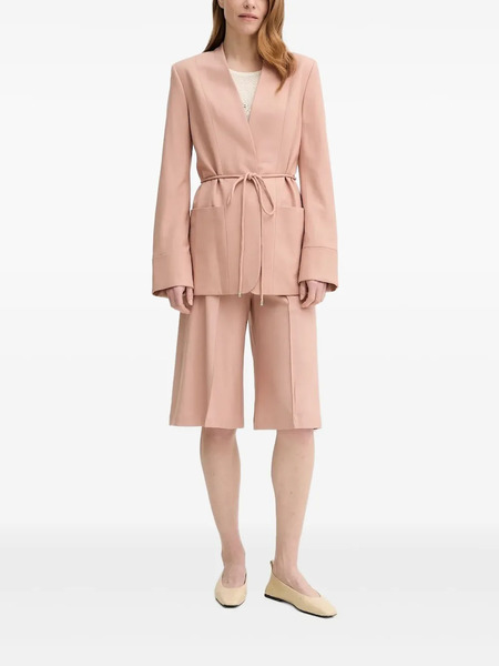  Aeron Belted Pocketed Single-breasted Coat - Pink 