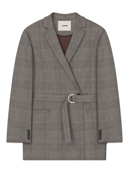  Aeron Checked Belted Blazer - Grey 