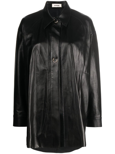  Aeron Feather Leather Shirt - Black 