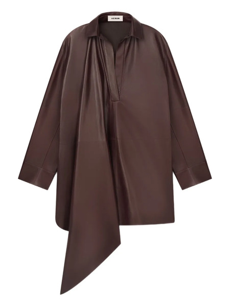  Aeron Leather Mini Dress - Brown 