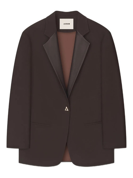  Aeron Leather-trimmed Blazer - Brown 