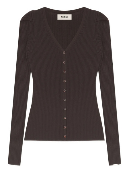  Aeron V-neck Button-fastening Cardigan - Brown 