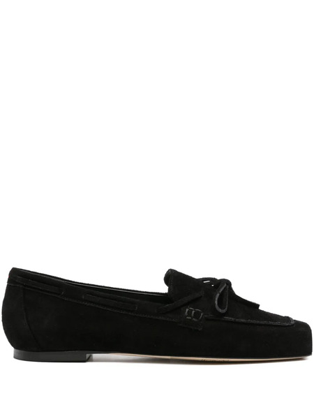  Aeyde Bow-detail Suede Loafers - Black 