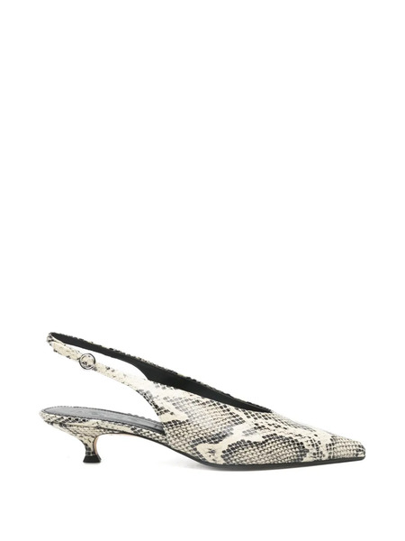  Aeyde Camila Snake-print Slingback Pumps - Neutrals 