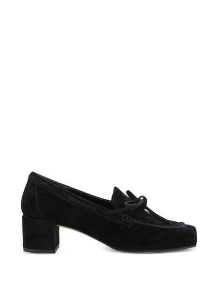 Aeyde Front-tie Suede Loafers - Black 