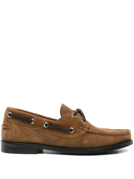  Aeyde Harris Suede Lace-up Boat Shoes - Brown 