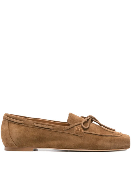  Aeyde Jasper Bow-detail Suede Loafers - Brown 