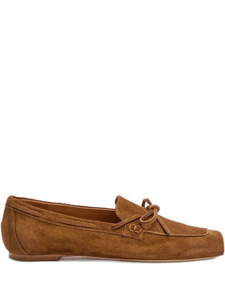  Aeyde Jasper Bow-detail Suede Loafers - Brown 