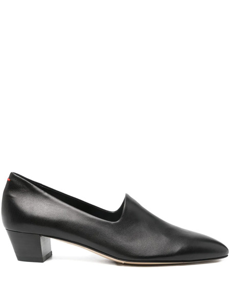  Aeyde 40mm Almond-toe Block-heel Loafers - Black 