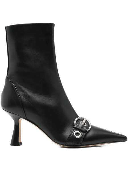  Aeyde 80mm Buckle-detail Pointed-toe Boots - Black 