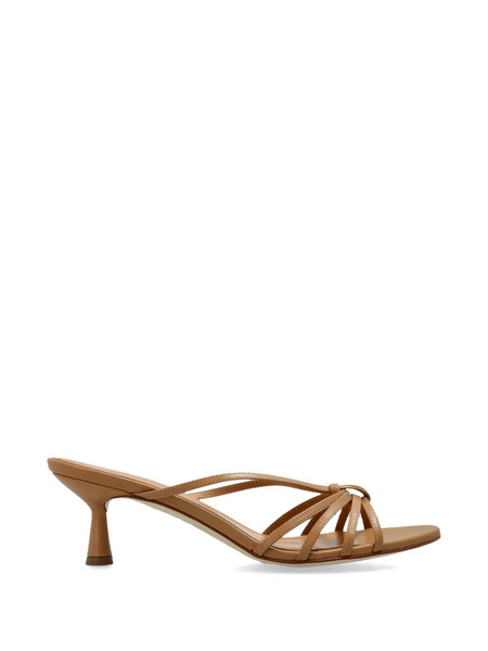  Aeyde Nappa Leather Heeled Mules - Neutrals 