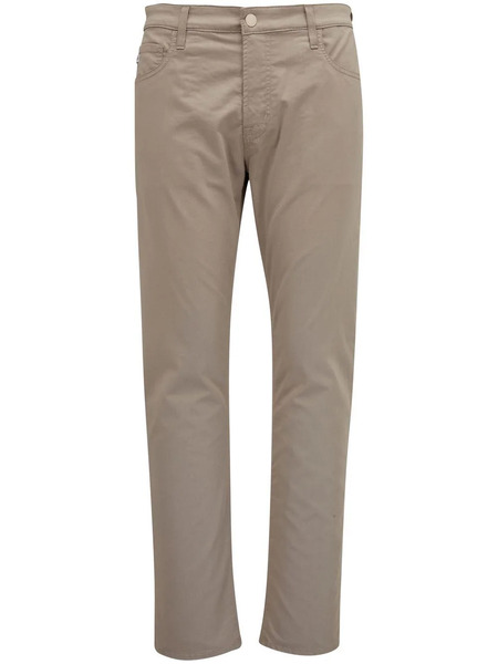  Ag Jeans Logo-patch Straight-leg Trousers - Neutrals 