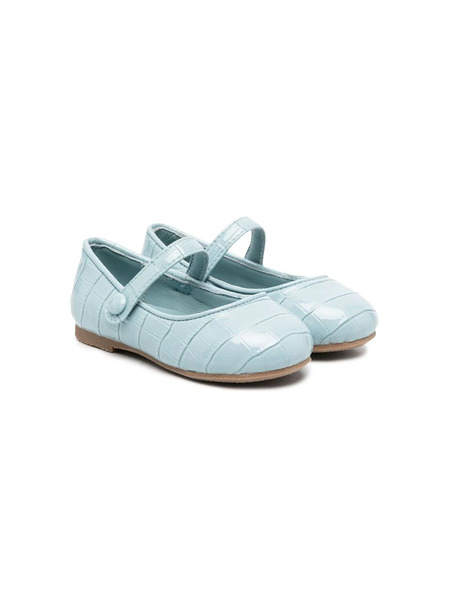  Age Of Innocence Coco Croco Leather Shoes - Blue 