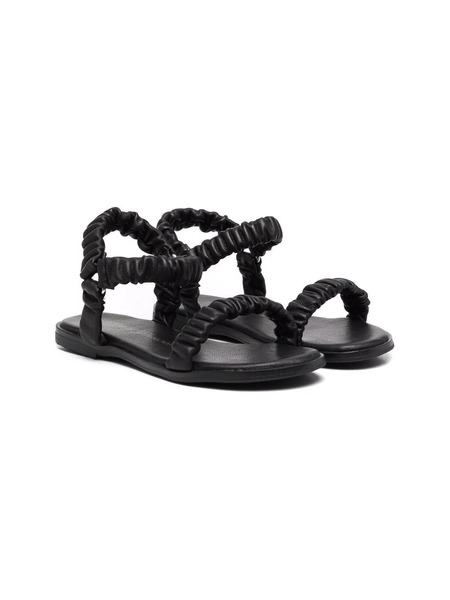  Age Of Innocence Kyle Ruched Leather Sandals - Black 