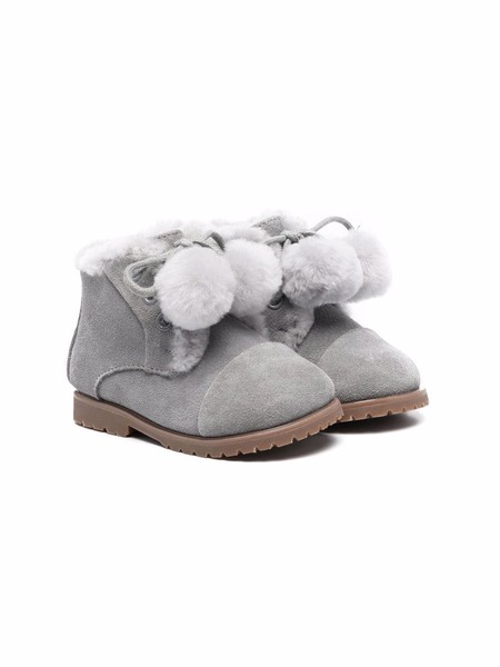  Age Of Innocence Pompom Detail Boots - Grey 