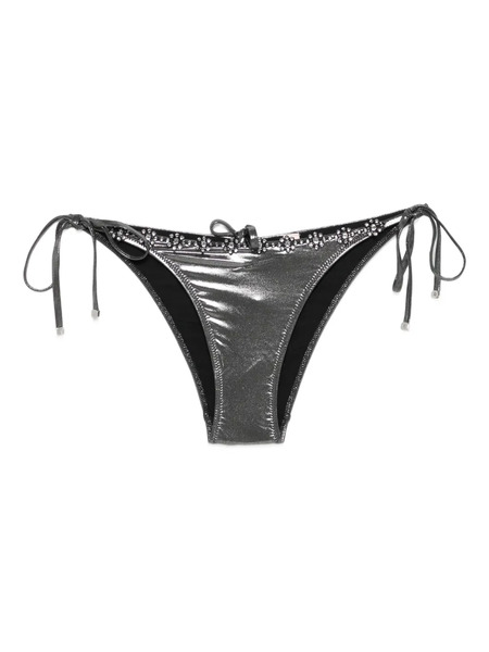  Agent Provocateur Embellished Tie-side Bikini Bottom - Silver 