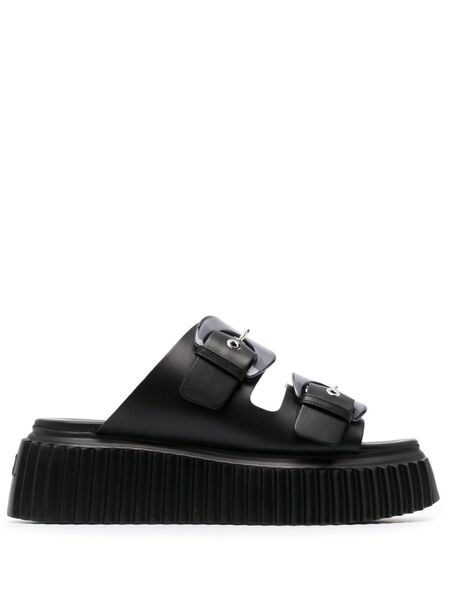  Agl Agatha Double-buckle Slippers - Black 
