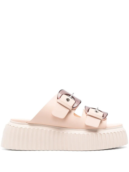  Agl Agatha Double-buckle Slippers - Pink 