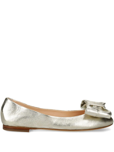  Agl Bow-embellished Ballet Flats - Gold 