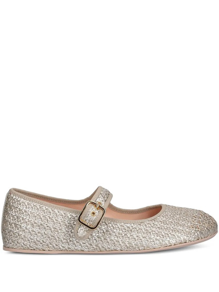  Agl Buckle-fastening Ballet Flats - Gold 