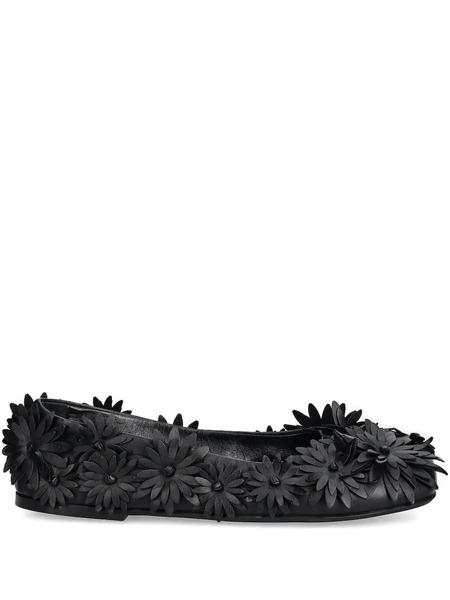  Agl Ceramic Full Flowers Ballet Flats - Black 