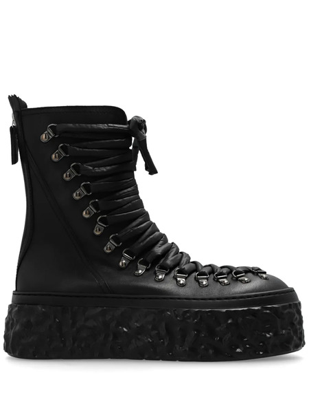  Agl Lace-up Leather Boots - Black 
