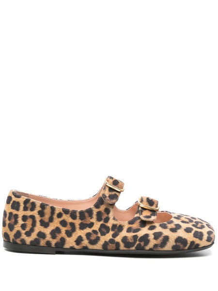  Agl Leopard-print Ballet Flats - Brown 