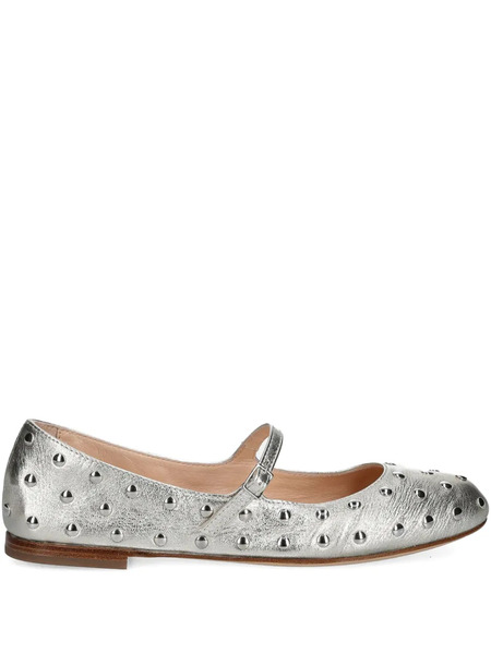  Agl Milly Strap Ballet Flats - Silver 