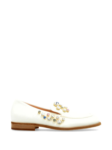  Agl New College Precious Embellished Leather Loafers - Neutrals 