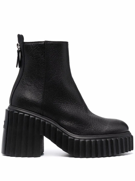  Agl Ridged Sole Platform Boots - Black 