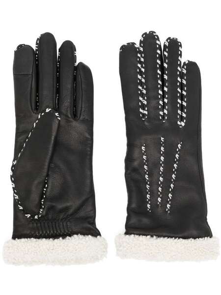  Agnelle Marie-louise Leather Gloves - Black 