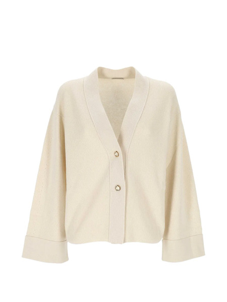  Agnona Button Front Cardigan - Neutrals 