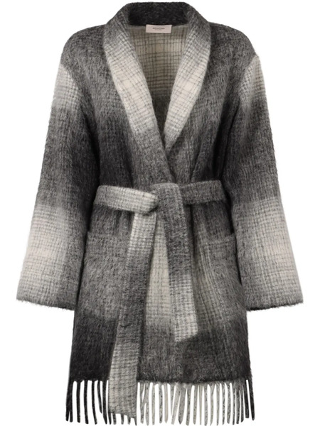  Agnona Checked Cardigan - Grey 