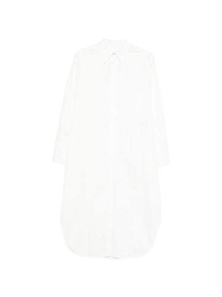  Agnona Collared Midi Dress - White 