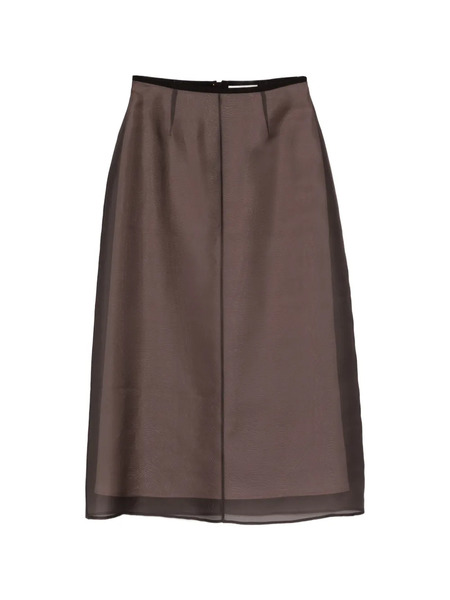 Agnona Sheer Skirt - Brown 