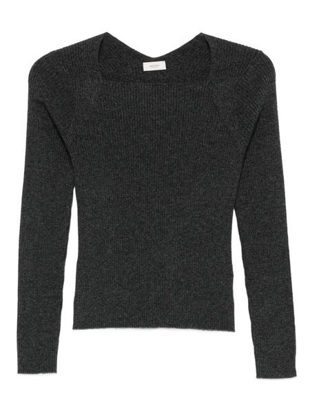  Agnona Square-neck Ribbed Sweater - Grey 