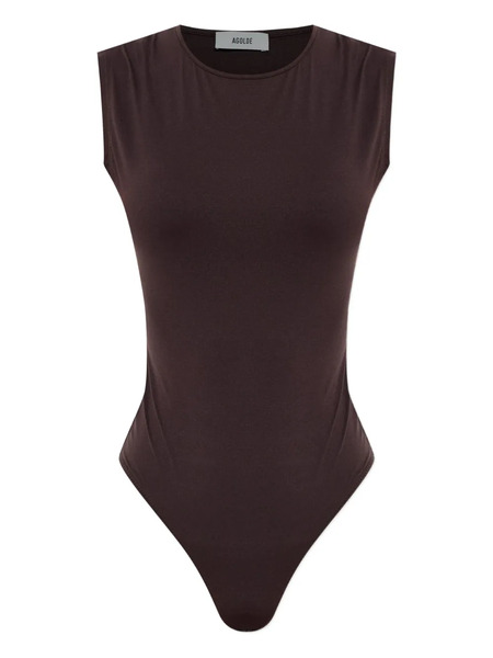  Agolde Aura Sleeveless Bodysuit - Brown 