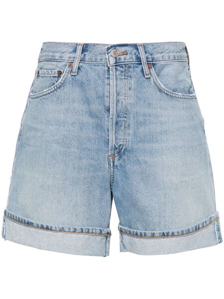  Agolde Dame High-waisted Denim Shorts - Blue 
