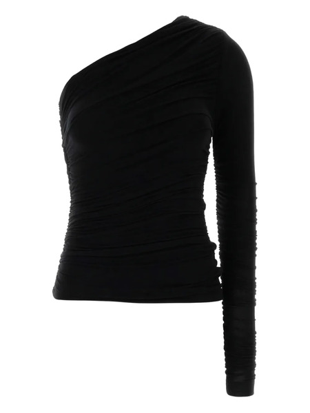  Agolde One-shoulder Ruched Top - Black 