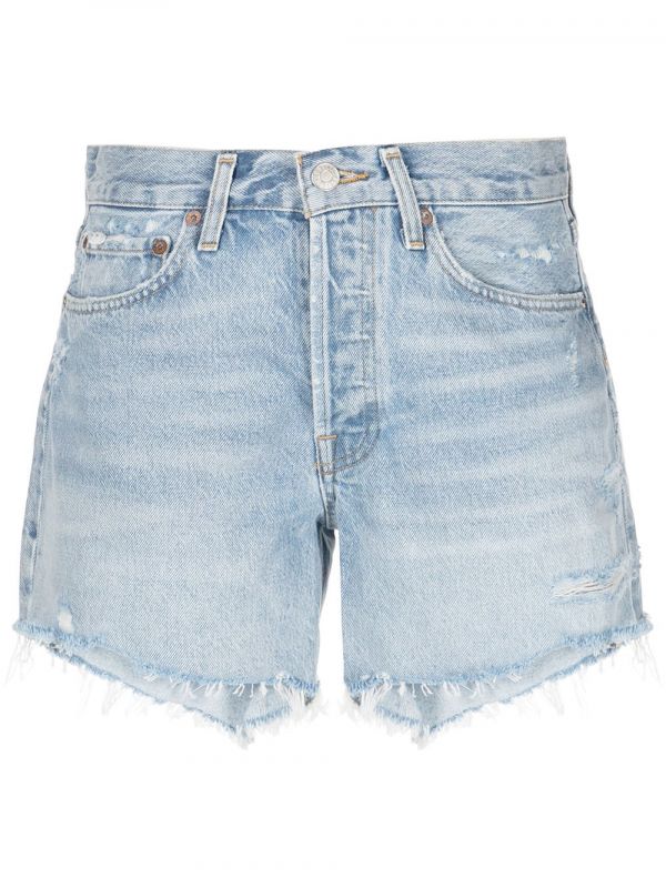  Agolde Parker High-waisted Denim Shorts - Blue 