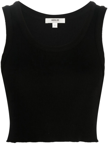  Agolde Ribbed-knit Sleeveless Top - Black 