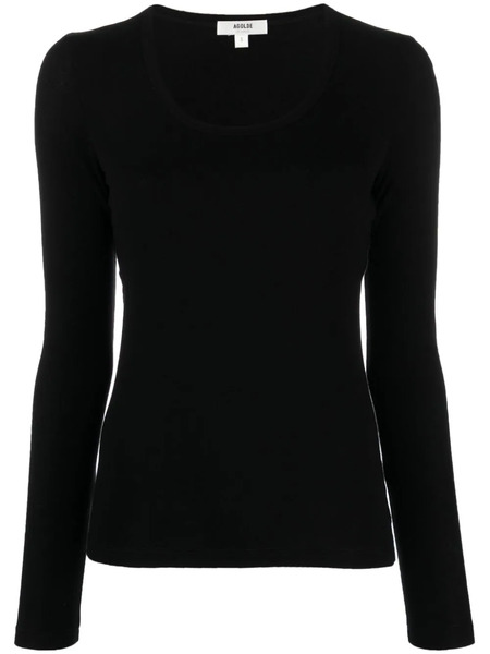  Agolde Scoop-neck Lyocell-blend Jumper - Black 
