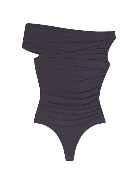  Agolde Sherilyn Draped Bodysuit - Grey 
