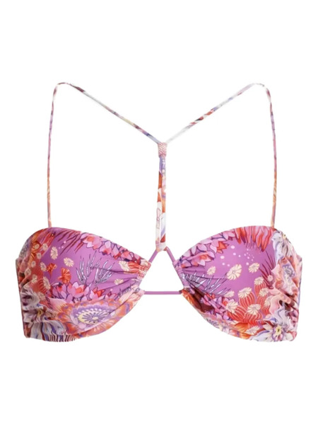 Agua Bendita Floral-pattern Bikini Top - Purple 